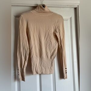 New Ninexis Size Small Beige Cream Rayon Blend Turtleneck Long Sleeve Sweater